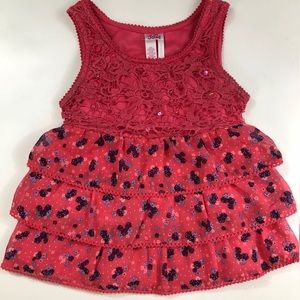 Justice Floral Ruffle Top